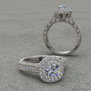 1.0 CARAT ROUND CUT DOUBLE HALO ENGAGEMENT RING - 02US07